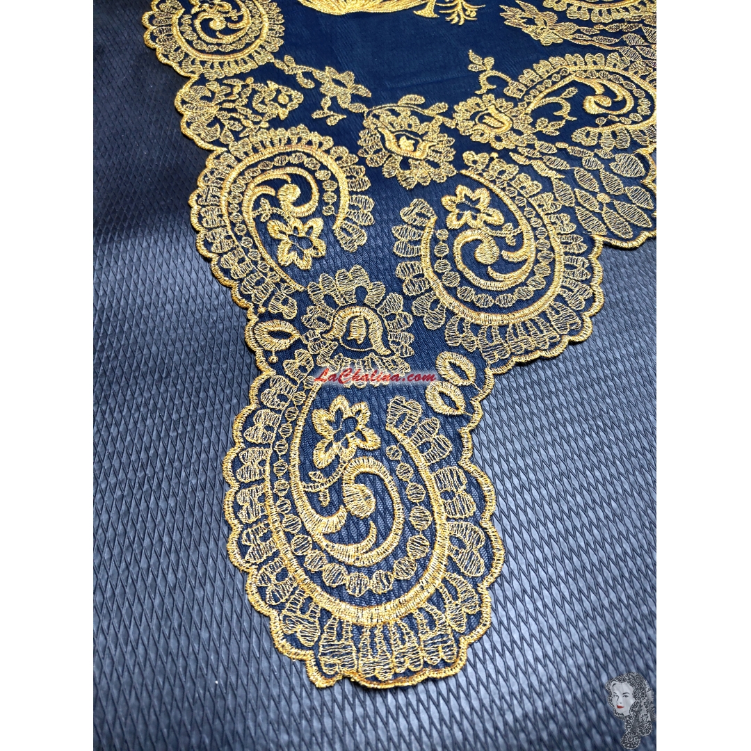 CEREMONIAL CARACOL - BRIGHT METAL GOLD 903 - 068 NAVY BLUE