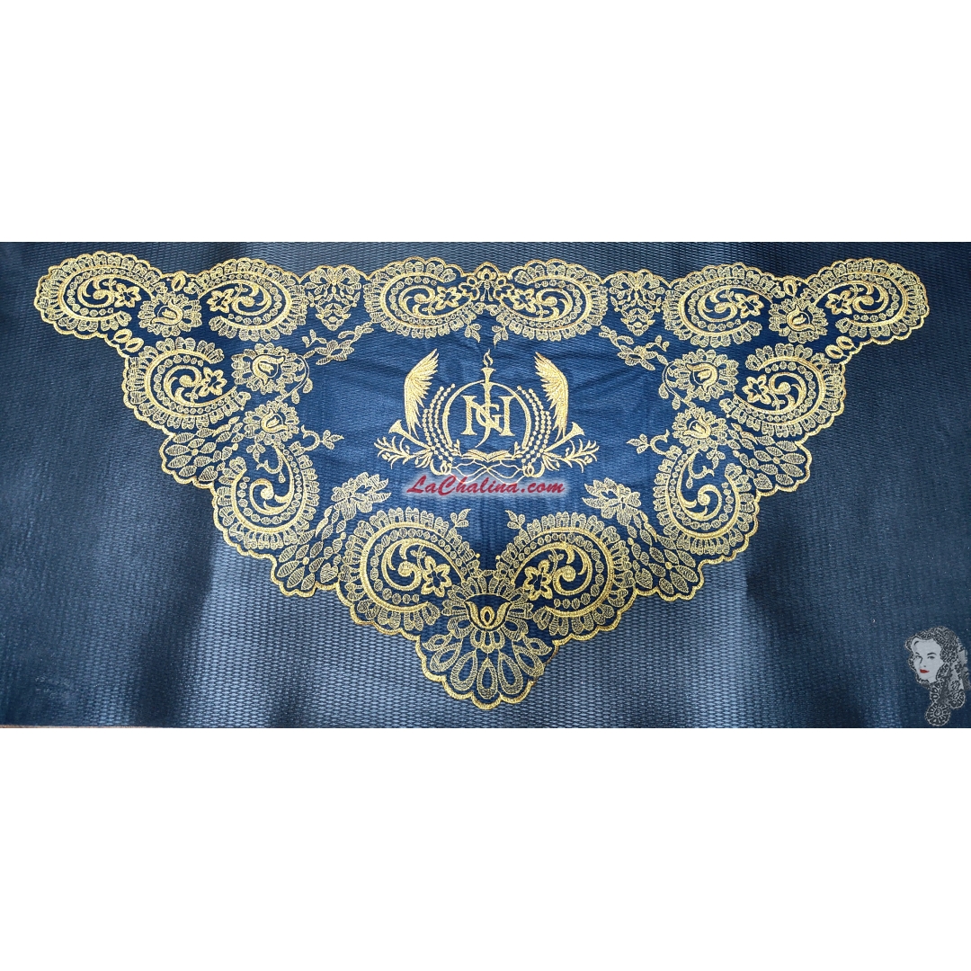 CEREMONIAL CARACOL - BRIGHT METAL GOLD 903 - 068 NAVY BLUE
