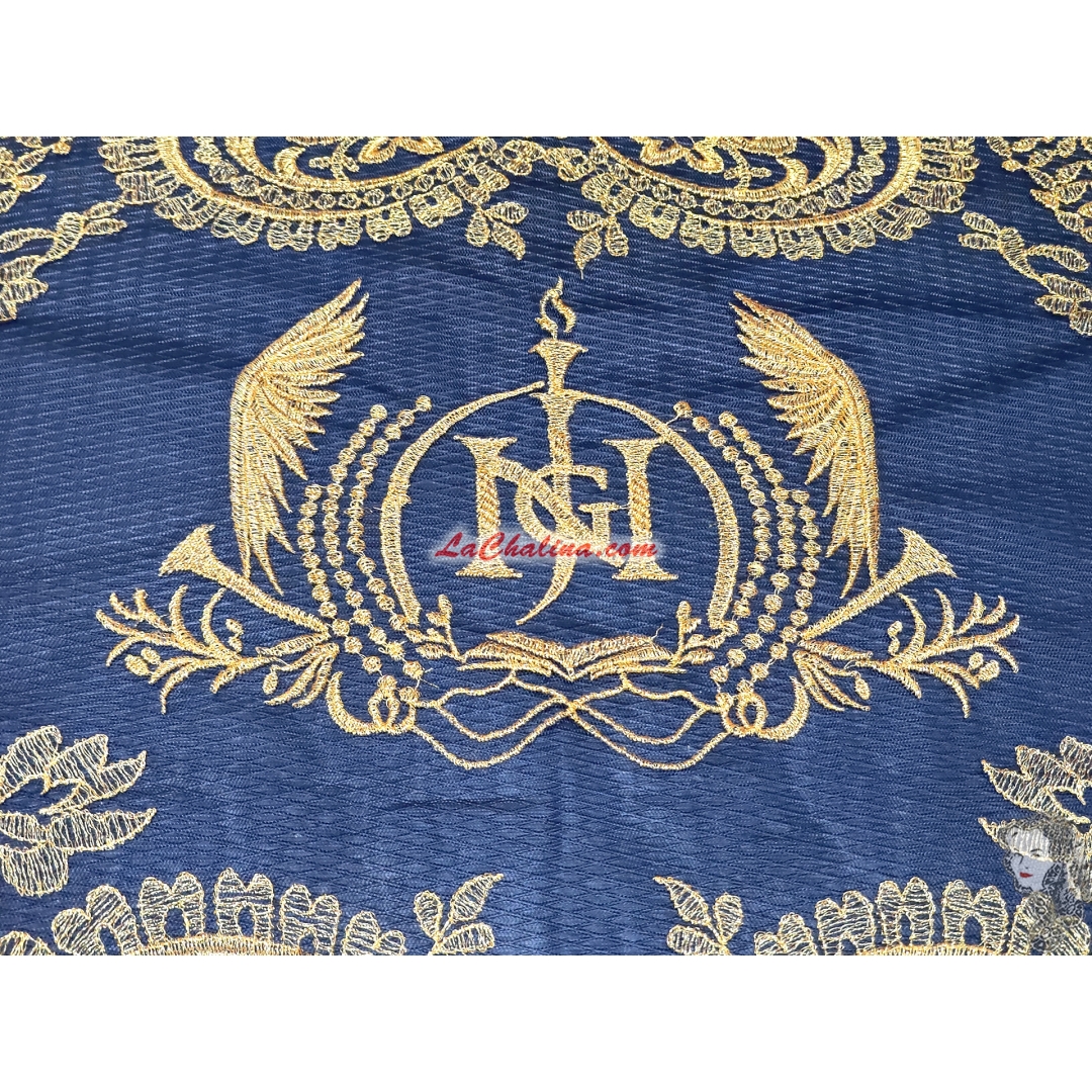 CEREMONIAL CARACOL - BRIGHT METAL GOLD 903 - 068 NAVY BLUE