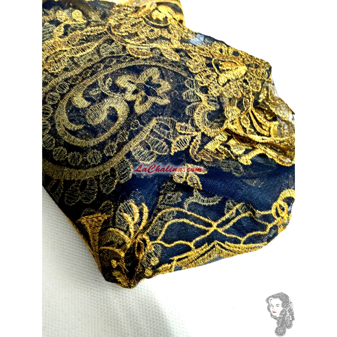 CEREMONIAL CARACOL - BRIGHT METAL GOLD 903 - 068 NAVY BLUE